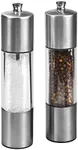 Cole & Mason Everyday Salt & Pepper Mill Gift Set - Filled Salt & Pepper Grinders - Refillable & Adjustable Mill Set - Acrylic & Stainless Steel Salt & Pepper Grinders - Hand Wash - Stainless Steel