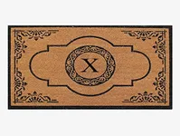 A1HC Natural Coir Monogrammed Door Mat For Front Door, 30x48, Anti-Shed Treated Durable Doormat for door Entrance, Heavy Duty, Thin Profile, Easy to Clean, Long Lasting, Front Door Entry Doormat