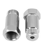 KIMISS O2 Sensor Spacer, 2Pcs 45mm M18*1.5 Check Engine Light Adapter O2 Oxygen Sensor Extender Spacer Silver