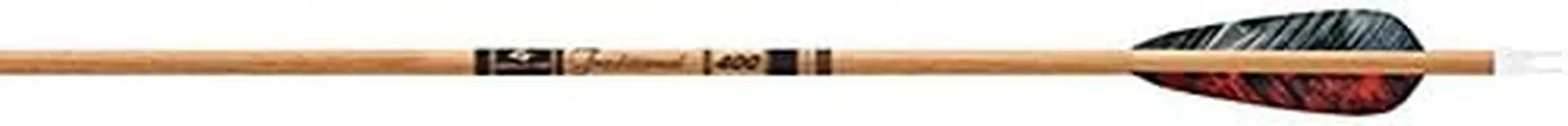 Gold Tip Traditional Arrows with 4-Inch Feathers (Pack of 6), Brown, 400