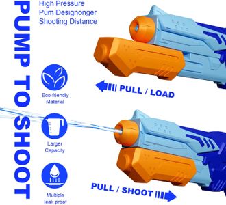 MOZOOSON Water Pistols 2-Pack – Kids Outdoor Water Blaster Toy Set