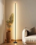 TACAHE Minimalist Corner Floor Lamp - 2700K-6500K Dimmable LED Night Light - Modern Standing Mood Lamp with Remote Control for Living Room, Bedroom - 57" 12W - Black