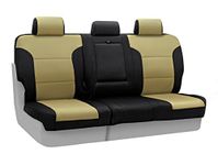 Coverking Custom Fit Rear 60/40 Bench Seat Cover for Select Honda CR-V Models - Neosupreme 2-Tone (Tan with Black Sides)