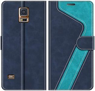 MOBESV Samsung Galaxy S5 Case, Phone Case For Samsung Galaxy S5 Neo, Samsung Galaxy S5 Phone Cover, Magnetic Flip Wallet Case for Samsung Galaxy S5 / Galaxy S5 Neo Phone Case, Stylish Blue