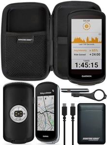 Garmin Edge 1040 Solar Compact Touchscreen GPS Cycling Handheld with Signature Series Power Bundle