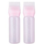 UNVOJL 2 Pieces Pink Dye Brush Bottle for Hair Dyeing Shampoo Oil Comb Hair Tools Applicator (Pink)