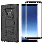 Craftech Full Body 3-in-1 Slim Fit Complete 3D 360 Degree Protection Hybrid Hard Bumper Back Case Cover for Samsung Galaxy Note 9 (Dazzle Kick Stand Back Cover with 9H 5D Tempered Glass)