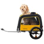 Retrospec Rover Hauler Pet Bike Trailer - Small & Medium Sized Dogs Bicycle Carrier - Foldable Frame with 16 Inch Wheels - Non-Slip Floor & Internal Leash - Sun, One Size 4335