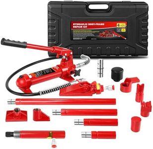 4 Ton Porta Power Kit, Portable Hydraulic Jack with 4.1 ft/1.25 m Oil Hose, 17 Pcs Hydraulic Ram, 8000 Lbs Capacity, Max Lifting Height 4.7"/120mm, Ram min Height 10.6"/270mm