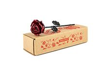 Forging Art Bcn Hand Forged Eternal Wrought Iron Rose (Red/Black)