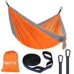 Single Double Camping Hammock with Tree Straps, 660lbs Portable Nylon Hammock for Outdoors, Camping, Backpacking, Beach, Travel,Garden and Courtyard