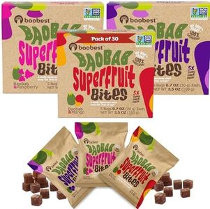 Baobest Superfruit Bites - Baobab Superfruit Variety Pack - Berry, Mango, and Raspberry - Vegan, Gluten Free, High in Vitamin C, Preservative-Free, Superfood Snack from the Tree of Life - 30 Servings