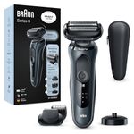 Braun Series 6 Electric Shaver With Beard Trimmer, Charging Stand & Travel Case, 100% Waterproof, Wet & Dry, UK 2 Pin Plug, 60-N4500cs, Grey Razor, Rated Which Best Buy