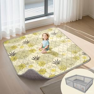 Hiaksedt Baby Play Mat, 197x147 cm Floor Baby Mat for Playpen Gyms & Play Mat Extra Large Thick Folding Portable Padded Soft Kids Mat Indoor - Easy Storage and Travel