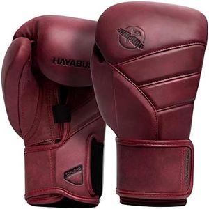 Hayabusa T3 LX Leather Boxing Gloves Men and Women for Training Sparring Heavy Bag and Mitt Work - Crimson, 16 oz