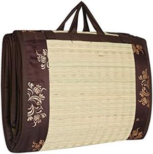 CRAFT OF INDIA Cotton Cushion Sleeping Foldable Mat, 4x6ft, Brown
