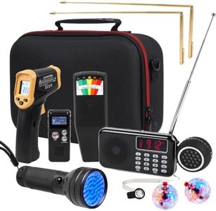 11 Pcs Ghost Hunting Equipment Kit, All-in-One Ghost Hunting Kit for Paranormal Research, Ghost Investigation Equipment with EMF, EVP Rec,Speaker,Spirit Box,IR Therm,UV Lamp,2 Rods,2 Cat Balls,Case