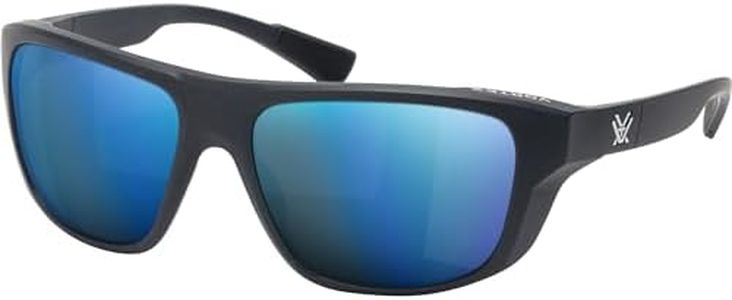 Vortex Optics Jackal Sunglasses | UV Protection, Polarized, Ballistic Rated | Unconditional, Unlimited Warranty (Blue Frame - Smoke Lens/Blue Mirror)