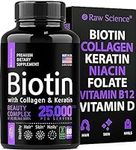 Biotin Collagen Keratin Supplement – Hair Skin and Nails Vitamins, Extra Strength Biotin and Collagen Supplements, Hair Growth Vitamins, Nail & Hair Growth Supplement for Women & Men – 60 Capsules