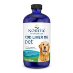 Nordic Naturals Pet Cod Liver Oil | 1104 Mg Omega-3 Per Teaspoon | Cat & Dog Fish Oil EPA DHA | Sardine Fish Oil Dogs Omega Fish Oil for Pets Promotes Heart, Skin, & Immune Health 16 Fl.Oz (473 ml)