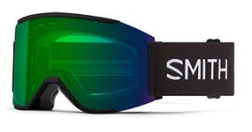 Smith Squad MAG Snow Goggle (Black, Chromapop Everyday Green Mirror + Extra Lens)