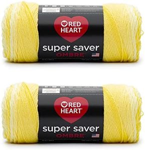 Red Heart Super Saver Ombre Sunny Yarn - 2 Pack of 10oz/283g - Acrylic - 4 Medium (Worsted) - 482 Yards - Knitting/Crochet