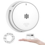Smoke Alarm, 10 Years Battery, Smoke Alarms for Home, Fire Alarm with Mute Remotely Function,Big Test/Silence Button Smoke Alarms, Conforms EN14604, UKCA (1 Smoke)