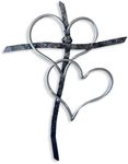 Taprion Wall Cross,Silver Heart Cro