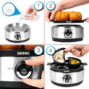 Duronic Electric Egg Boiler – 7-Egg Steamer & Poacher, Automatic Cooker