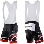 Mens Bike Bib Shorts Cycling Bibs Gel Padded Breathable Suspenders Clothes Bike Half Pants Red Small
