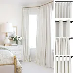ChadMade Custom Curtain Drapery Polyester Linen Curtain, for Traverse Rod and Rod, Living Room Curtain Dining Room Curtain, Blackout Room Darkening Lined and Unlined Curtain, Tallis Collection