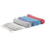 Nicola Spring Turkish Cotton Bath Towels - 170 x 90cm - 4 Colours - Pack of 4 - Lightweight & Absorbent Large Adults Drying Beach Bathroom Gym Shower Sauna