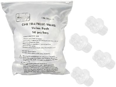 50 Pack - Practice CPR Training Valves - Fits All Adult Child and Infant Training Rescue Masks – Individually Wrapped Valve