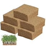 LAIAMER 50 Pack Jute Grow Mat 5 x 5 Inch Hydroponic Grow Pads, Hydroponic Hemp Fiber Grow Pads for Germination Trays for Wheatgrass Sprouts and Organic Production