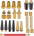 Brass Presta Schrader Valve Adapter Tools, Ball Pump Needle, Bike Tire Valve Pump Adapters, Pump Tools, Presta Valve Adapter Bike Pump Accessories Fit for Bike Gym Balloon Toy Pump(21Pcs)