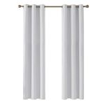 Deconovo Window Treatments Room Darkening Eyelet Curtains Thermal Insualted Energy Saving Curtains for Kids Bedroom Silver Grey 42 x 72 Inch 2 Panels