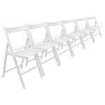 Harbour Housewares Beech Wood Folding Chairs - White - Pack of 6