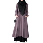 Muslim Closet Two Pieces Abaya Dress with Elasticated Sleeves made with Nida Matte Fabric - Knee length Burqa for Women and Girls