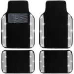 NBTEPEM Bling Car Floor Mats Full Set, Universal Fit Most Cars,SUV, Trucks, 4 pcs Sparkle Glitter Diamond Carpet for Women Girls with Anti-Slip Pad (Silver Diamond)