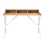 510 DESIGN Laurel Home Office Computer Desk for Small Spaces - Modern Wooden Top Writing Table with Sturdy Metal Legs, Living Room Furniture, Easy Assembly, 47" W x 23.5" D x 35" H, Natural/White