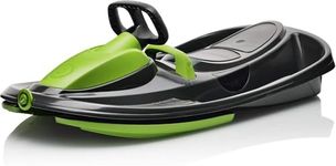 Gizmo Riders Snow Sled for Kids and Adults – Lightweight Toboggan with Steering Wheel, Anti-Slip Seat, Pull Up Brake, Durable Plastic Design, Easy to Control, Ages 3+, Up to 260 lbs.
