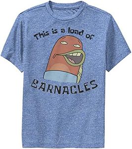 Nickelodeon Little, Big Spongebob Squarepants Barnacles Boys Short Sleeve Tee Shirt, Royal Blue Heather, Small