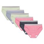 Fruit of the Loom womens Cotton Bikini Style Underwear, 6 Pack - Assorted Colours, 5 US