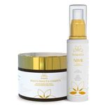 Svarasya NIKHAAR- The Ultimate Sun Protection Combo for Dry Skin | Shata Dhauta Grihta - Natural Desi Ghee Skin Moisturizer (100 Times Washed Ghee) (50gms) and Nivr Natural Sunscreen Lotion Cream with SPF 21(50ml) | Ayurvedic Natural Sunscreen for tan protection and healthy skin