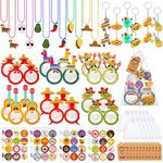 Fumete 204 Pcs Mexican Fiesta Party Favors Bulk Include Mexican Necklace Bead Cinco De Mayo Paper Eyewears Keychains Fiesta Party Sticker Thank You Tag Organza Bags for Mexican Fiesta Party Supplies