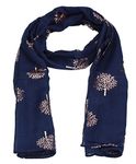 SwankySwans Mulberry Tree Celebrity Designer Scarf Womens Scarf Shawl Wrap Ladies Long Scarf (RG Navy)