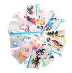 Gifting Square Plastic Cartoon Stationery Zip Pouch For Pen Pencil And Multi Utility Best For Return Gifts (Design 11 Mix, Pack Of 12),Multicolor