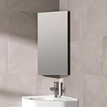 Artis® Single Door Mirror Corner Bathroom Wall Cabinet Storage Cupboard Wall Mounted Single Door Stainless Steel 600 x 300mm