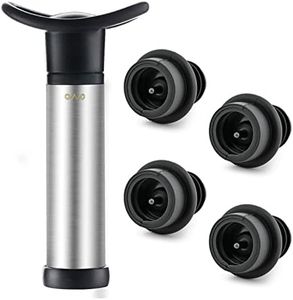 OWO Wine Saver with 4 Vacuum Stoppers, Wine Stopper, Reusable Bottle Sealer Keeps Wine Fresh (Wine Pump + 4 stoppers)