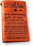 NGAEAK Bestie Gift Leather Journal Notebook, Friendship Gift to My Bestie Engraved Vintage Leather Travel Journal Embossed Writing Journal Best Friends Gifts